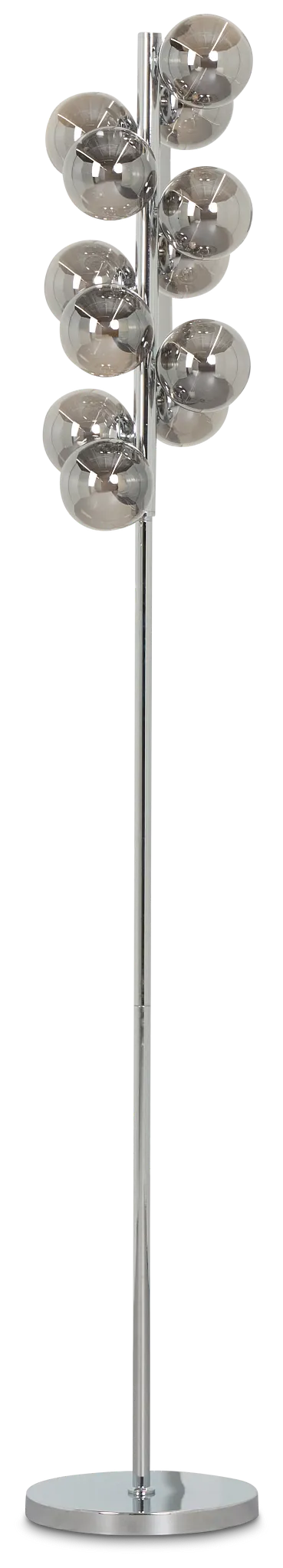 Stevie Silver Glass Floor Lamp