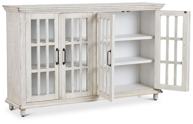 Lucas White Wood Four-door Cabinet