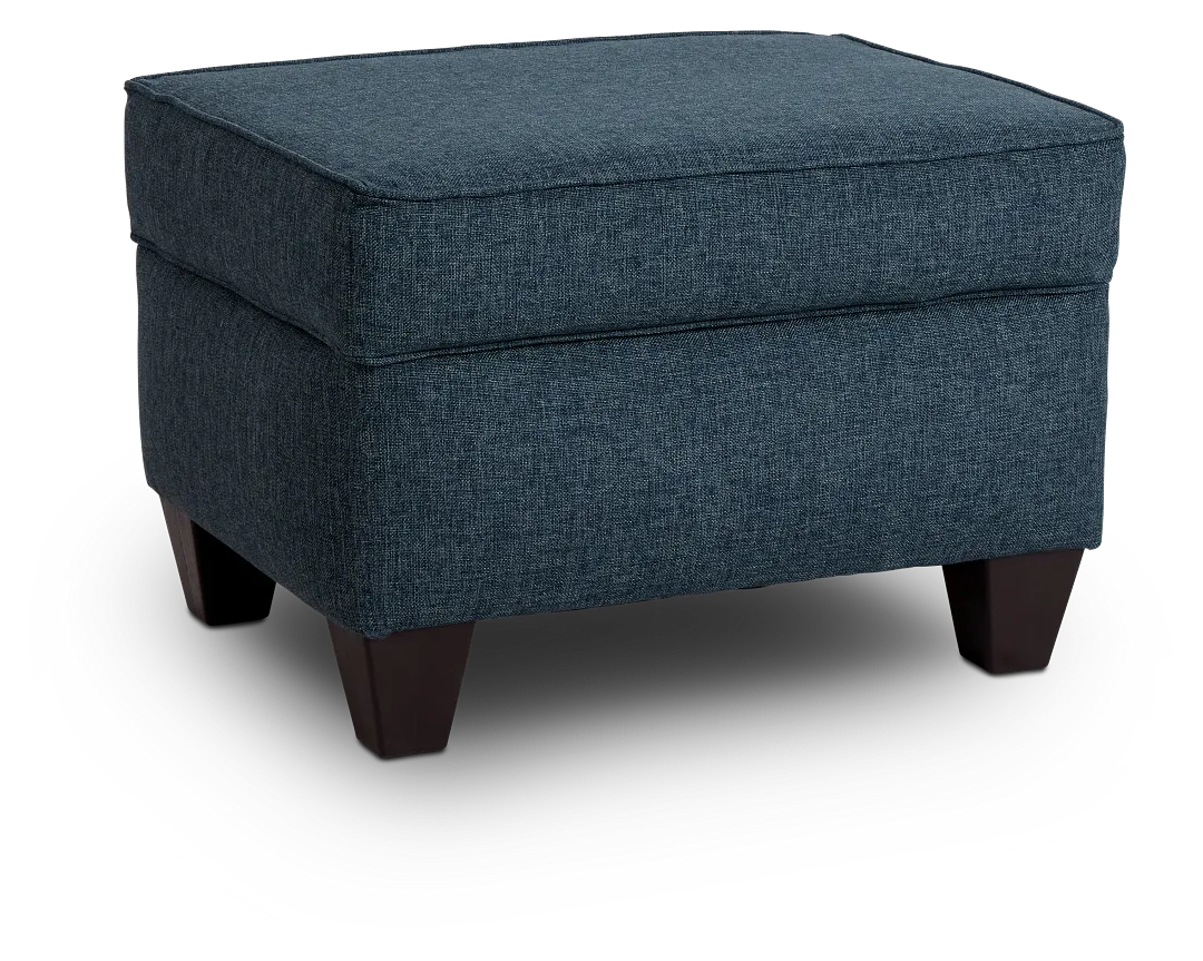 Cameron Blue Fabric Ottoman
