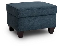 Cameron Blue Fabric Ottoman