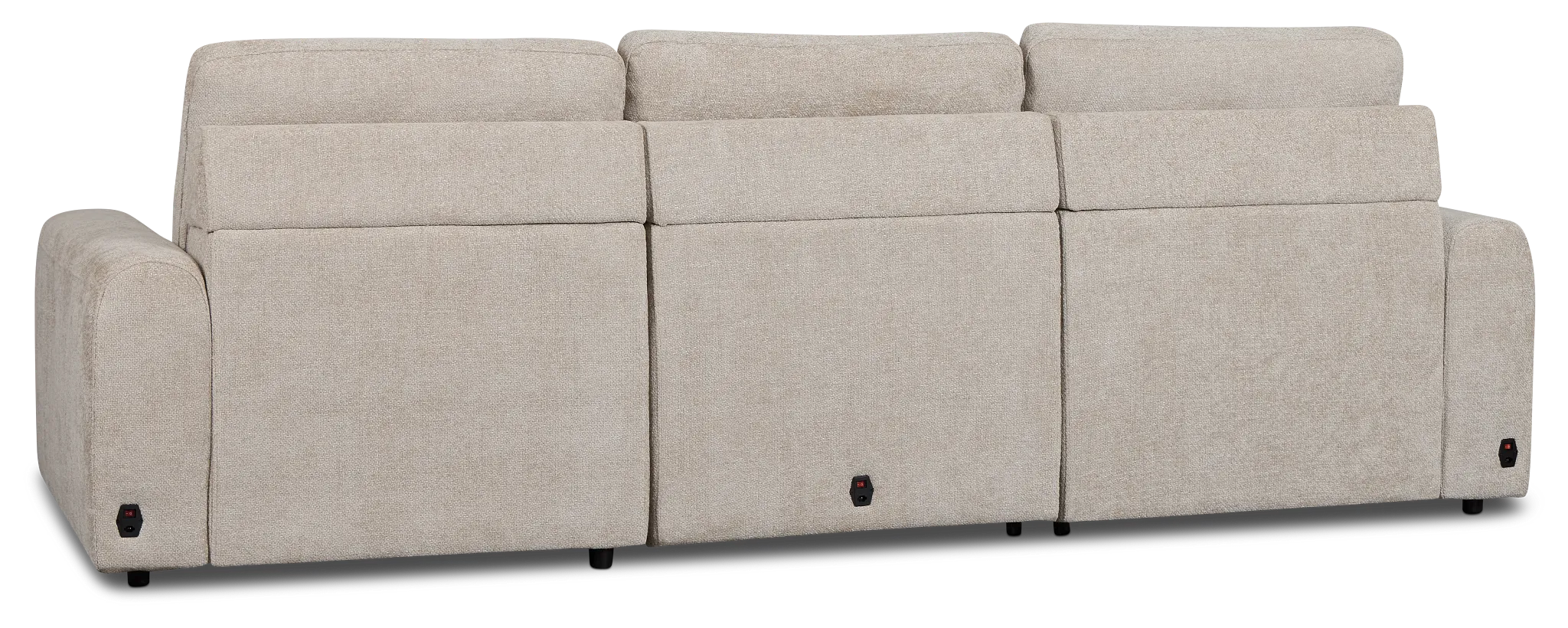 Hendrix Light Taupe Fabric Right Dual Power Extension Chaise Sectional