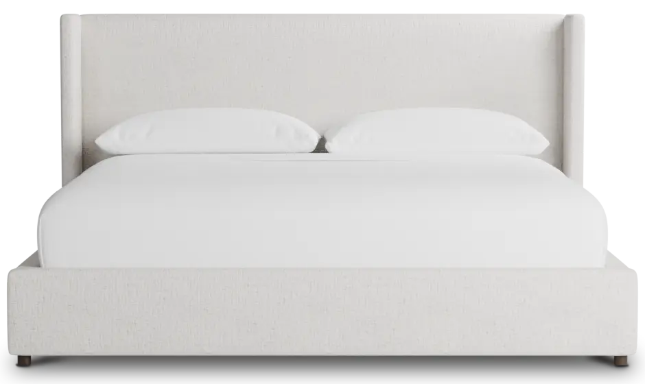 Captiva Linen Light Beige 48" Upholstered Shelter Bed Captiva Linen Light Beige 48" Upholstered Shelter Bed