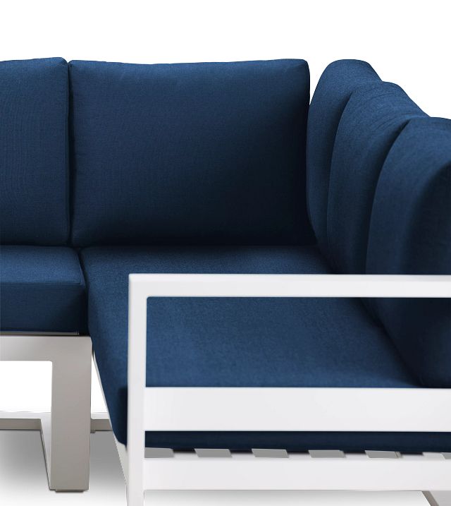 Lisbon Navy Aluminum Small Left Sectional