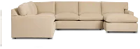 Hudson Beige Fabric Medium Right Chaise Sectional