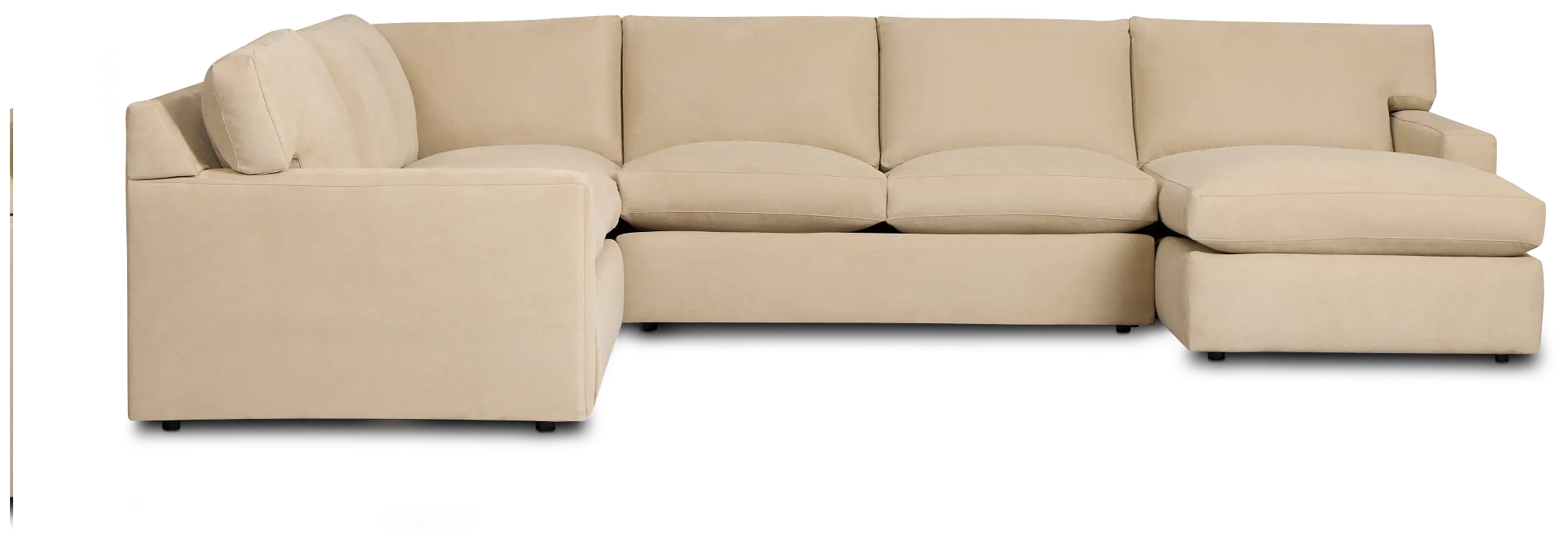 Hudson Beige Fabric Medium Right Chaise Sectional