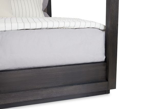 Madden Gray Fabric Canopy Bed