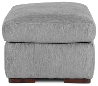 Alpha Light Gray Fabric Ottoman