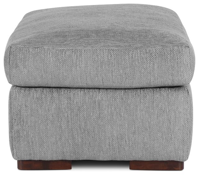 Alpha Light Gray Fabric Ottoman