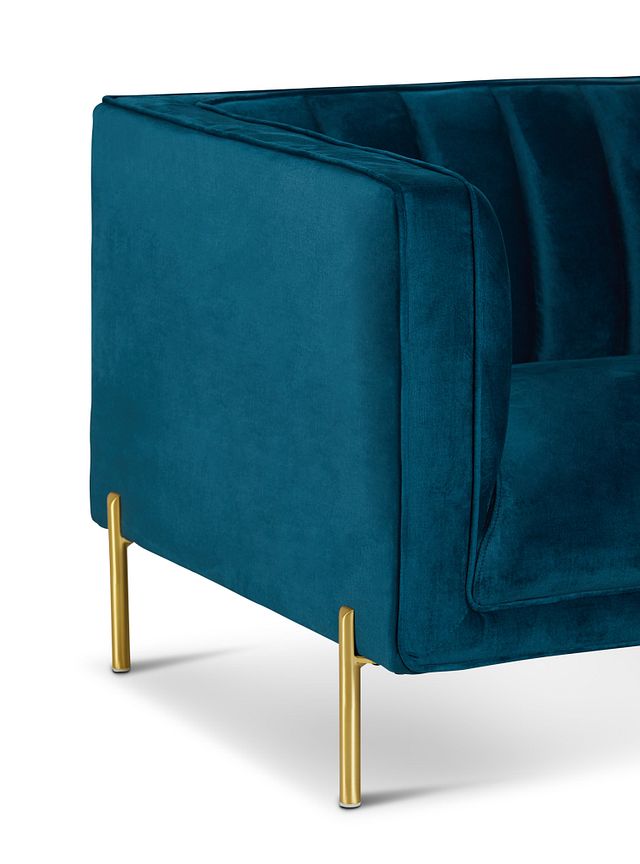 Bella Dark Blue Velvet Chair