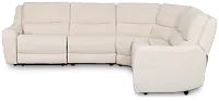 Bennett Light Beige Fabric Small Two-arm Power Reclining Sectional