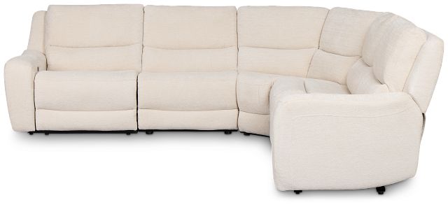 Bennett Light Beige Fabric Small Two-arm Power Reclining Sectional