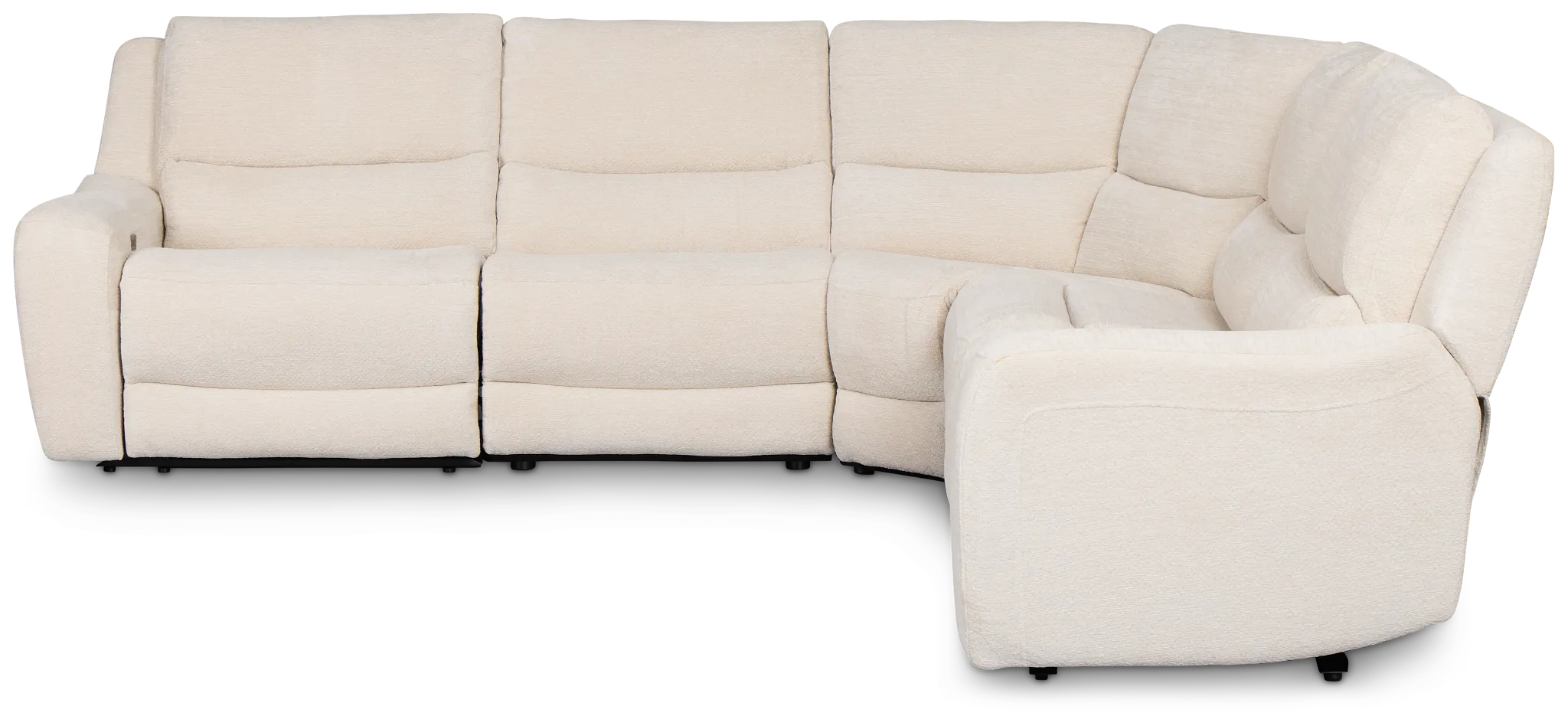 Bennett Light Beige Fabric Small Two-arm Power Reclining Sectional