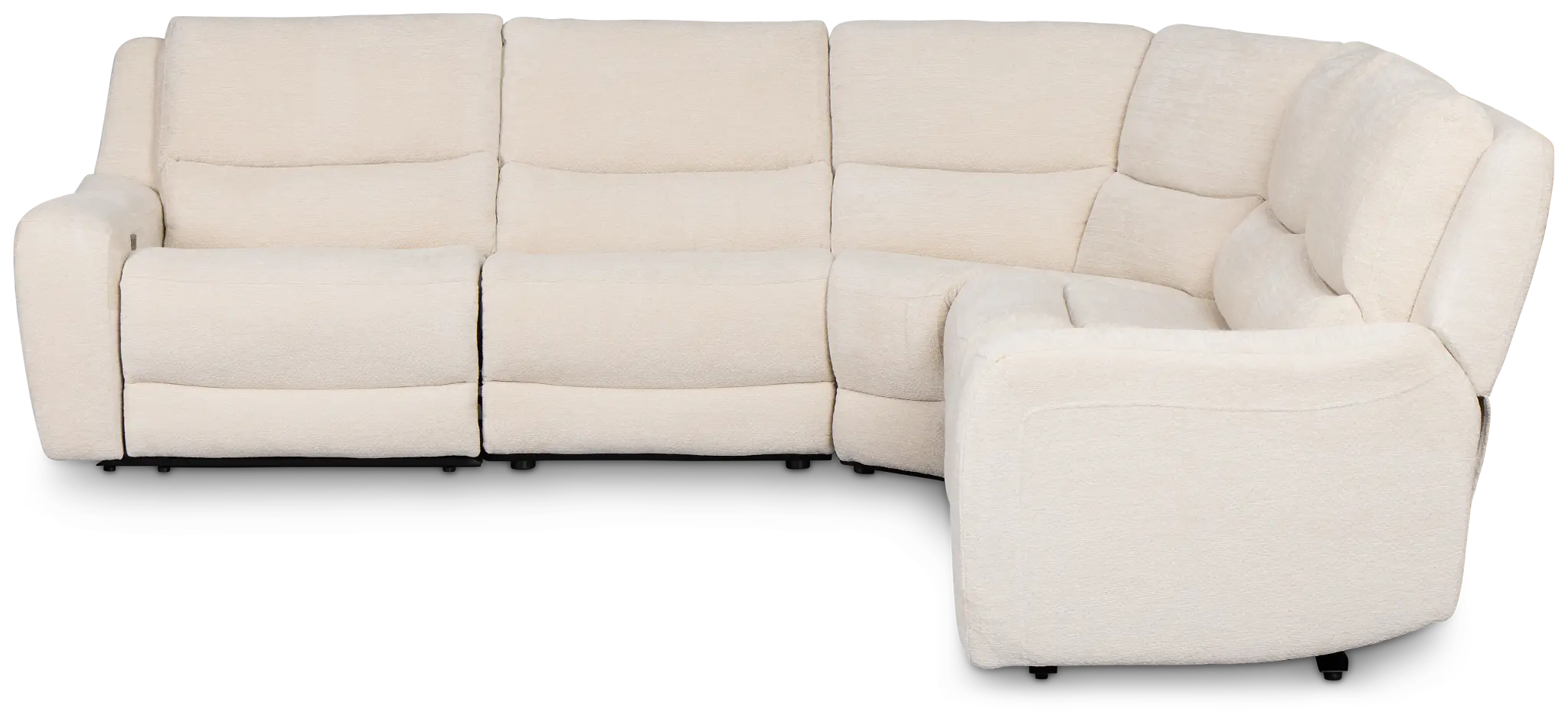Bennett Light Beige Fabric Small Two-arm Power Reclining Sectional Bennett Light Beige Fabric Small Two-arm Power Reclining Sectional