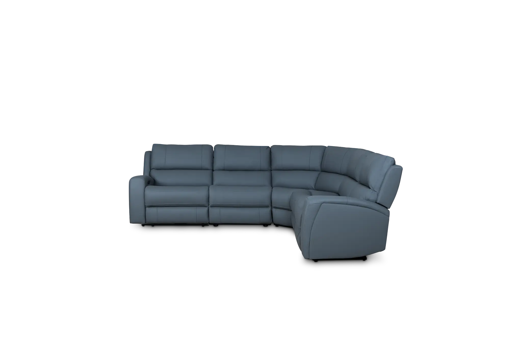 Summit Blue Lthr/vinyl Small Two-arm Power Reclining Sectional Summit Blue Lthr/vinyl Small Two-arm Power Reclining Sectional