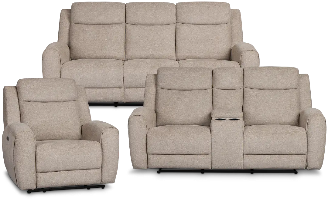 Walker Beige Fabric Power Reclining Living Room Walker Beige Fabric Power Reclining Living Room