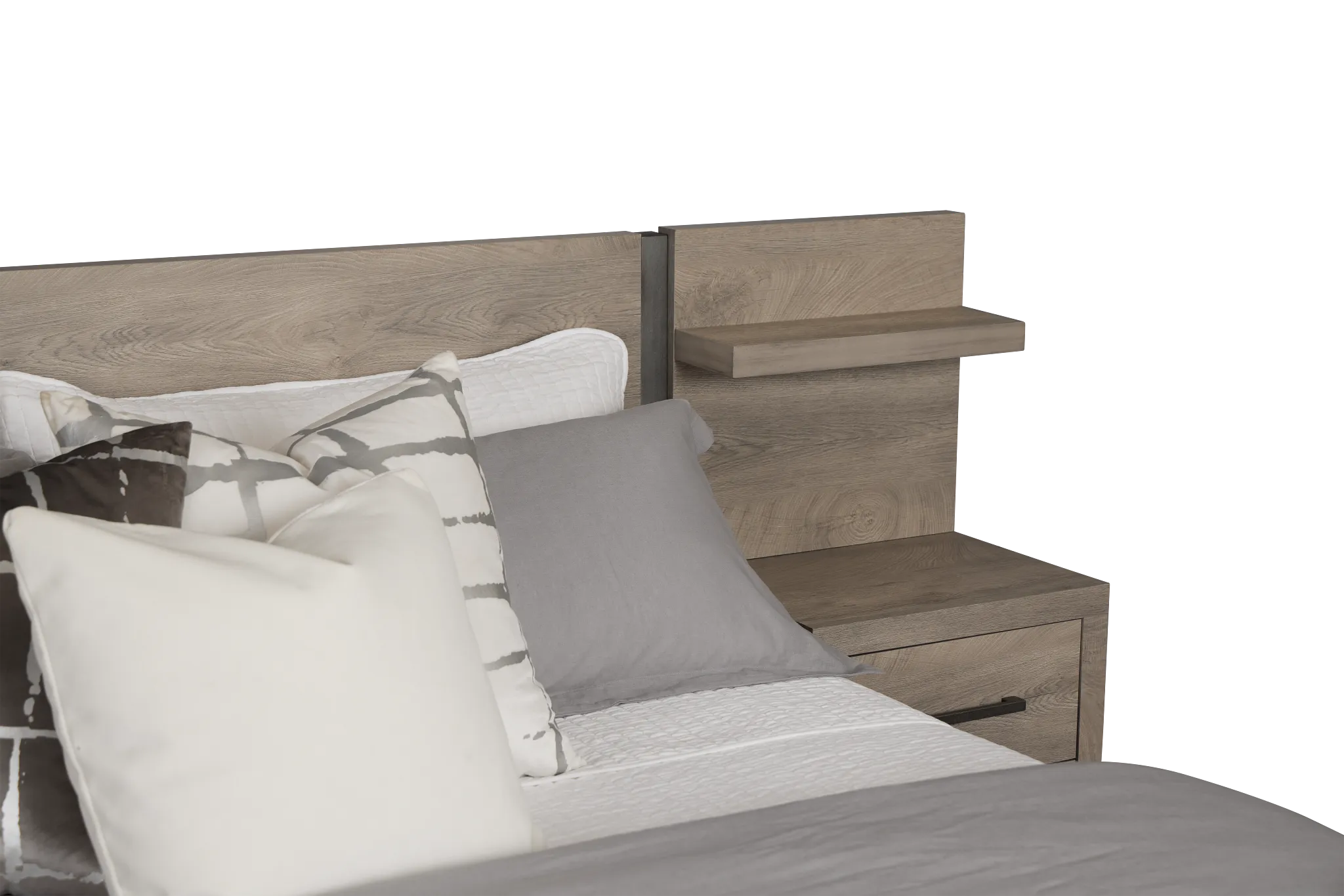 Evanston Gray Spread Bed W/ Two Nightstands