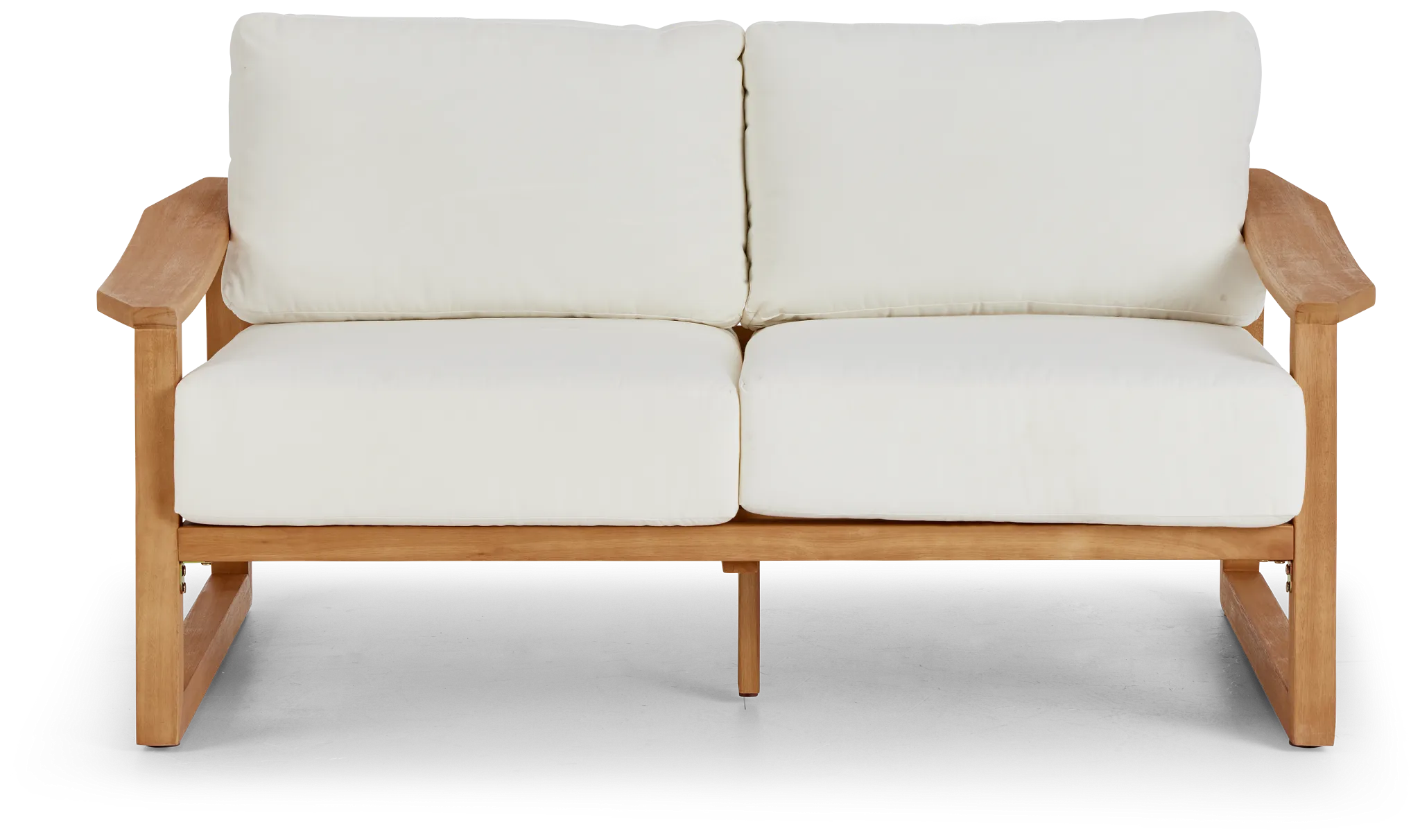 Tobago Light Tone Loveseat With White Cushions