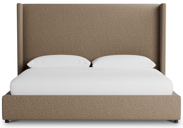 Captiva Merino Brown 60" Upholstered Shelter Bed