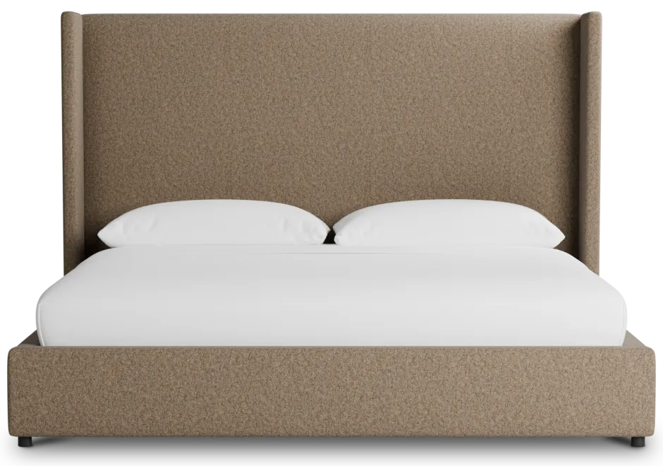 Captiva Merino Brown 60" Upholstered Shelter Bed