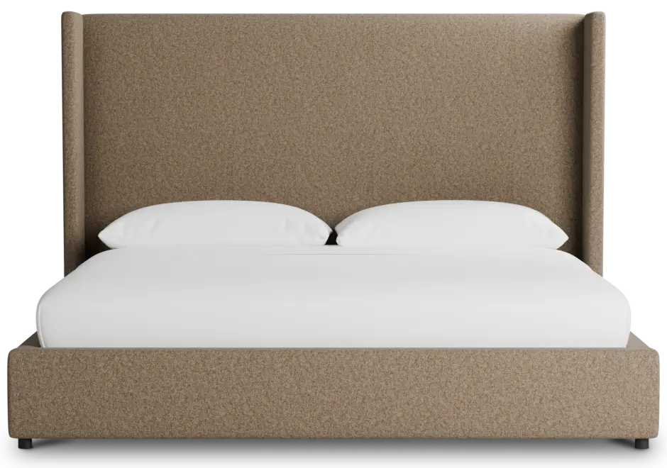 Captiva Merino Brown 60" Upholstered Shelter Bed Captiva Merino Brown 60" Upholstered Shelter Bed