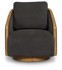 Campbell Dark Gray Fabric Swivel Accent Chair