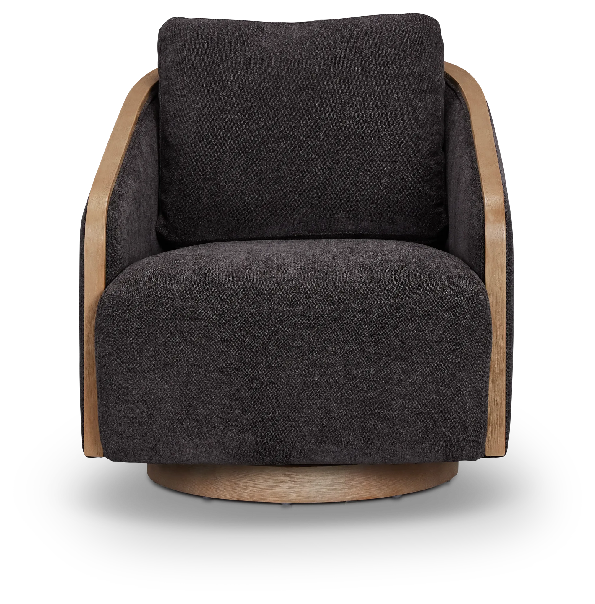 Campbell Dark Gray Fabric Swivel Accent Chair