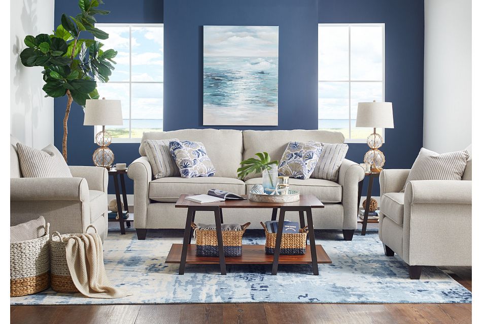 Cameron Beige Fabric Sofa