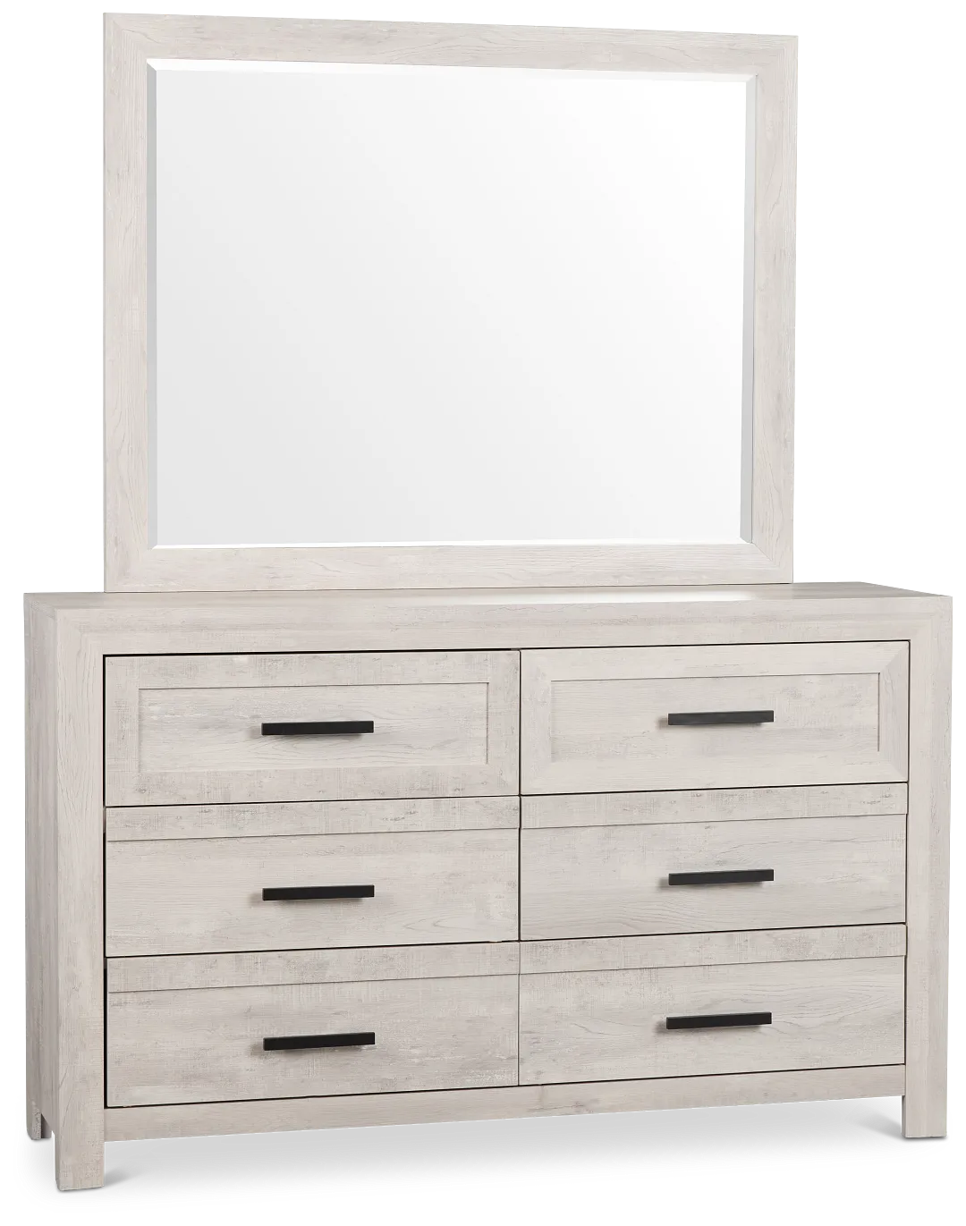 Delray White Dresser & Mirror