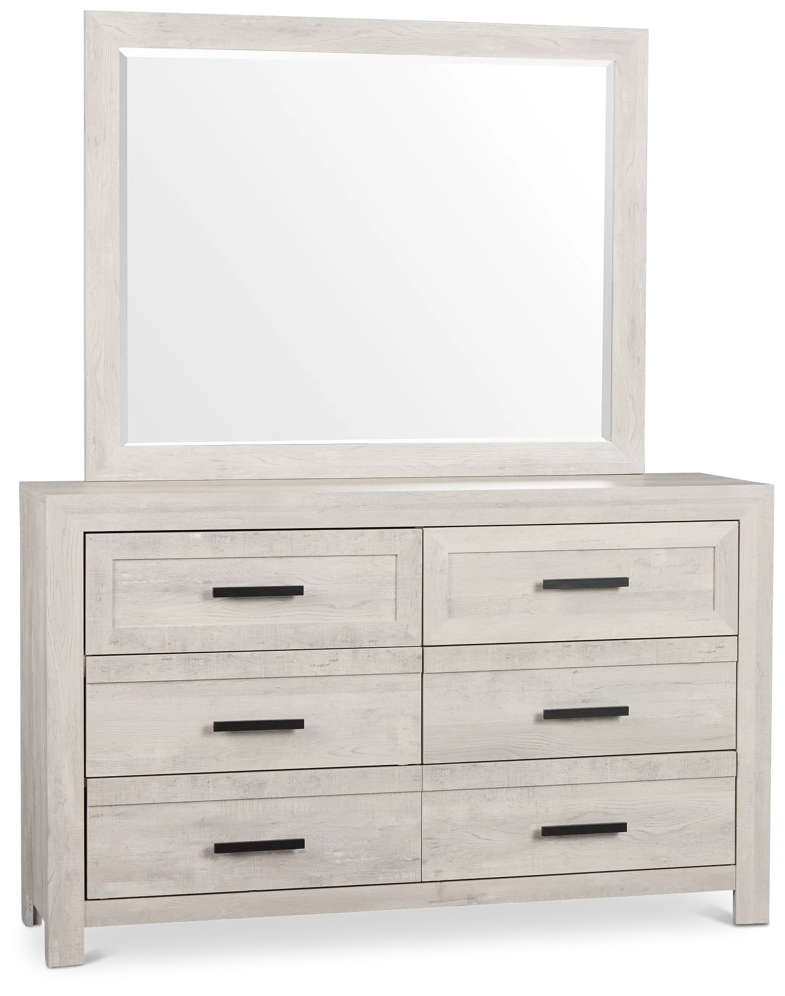 Delray White Dresser & Mirror