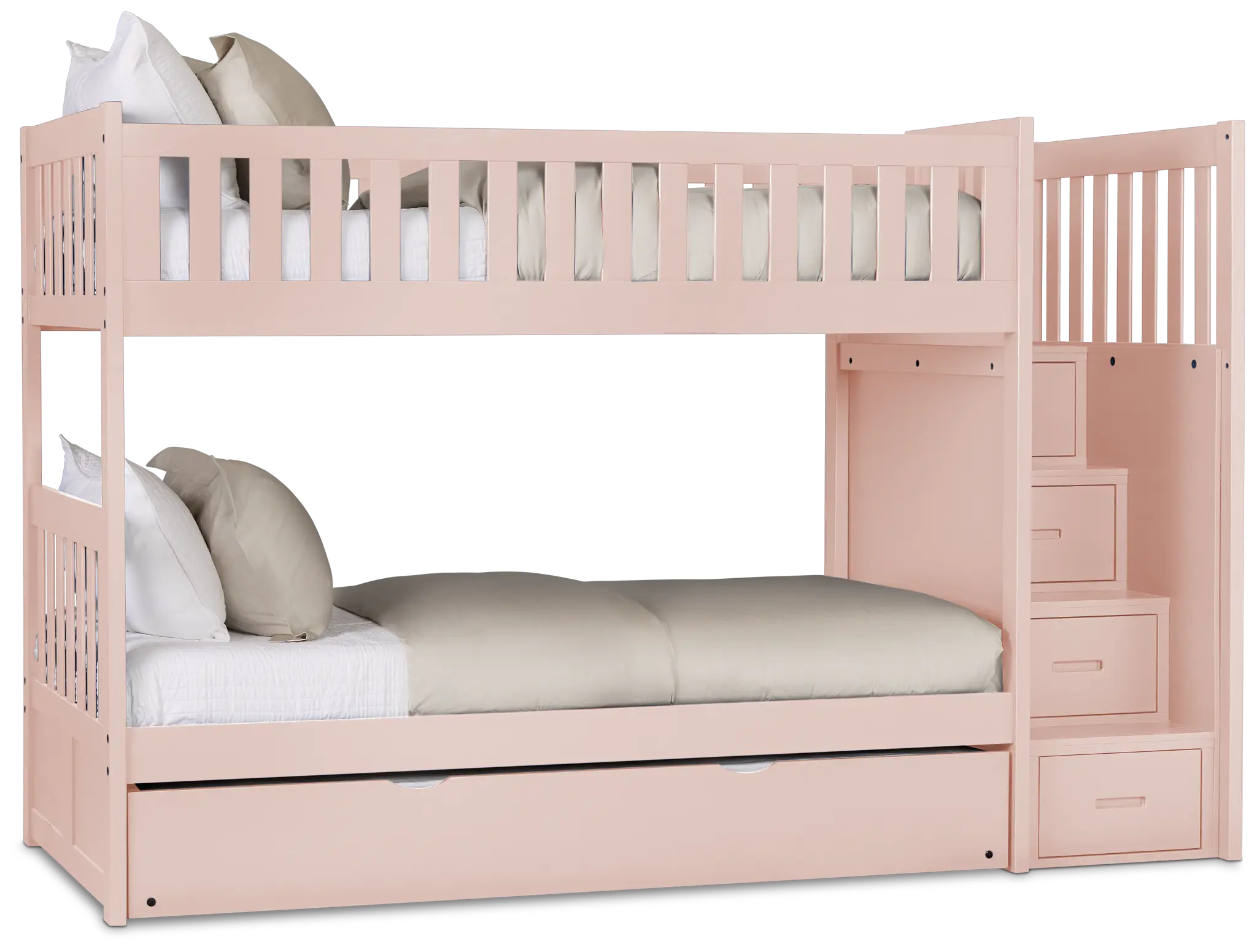 Charleston Pink Step Trundle Bunk Bed Charleston Pink Step Trundle Bunk Bed