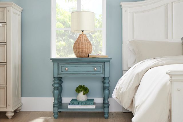 Savannah Teal 1-drawer Nightstand