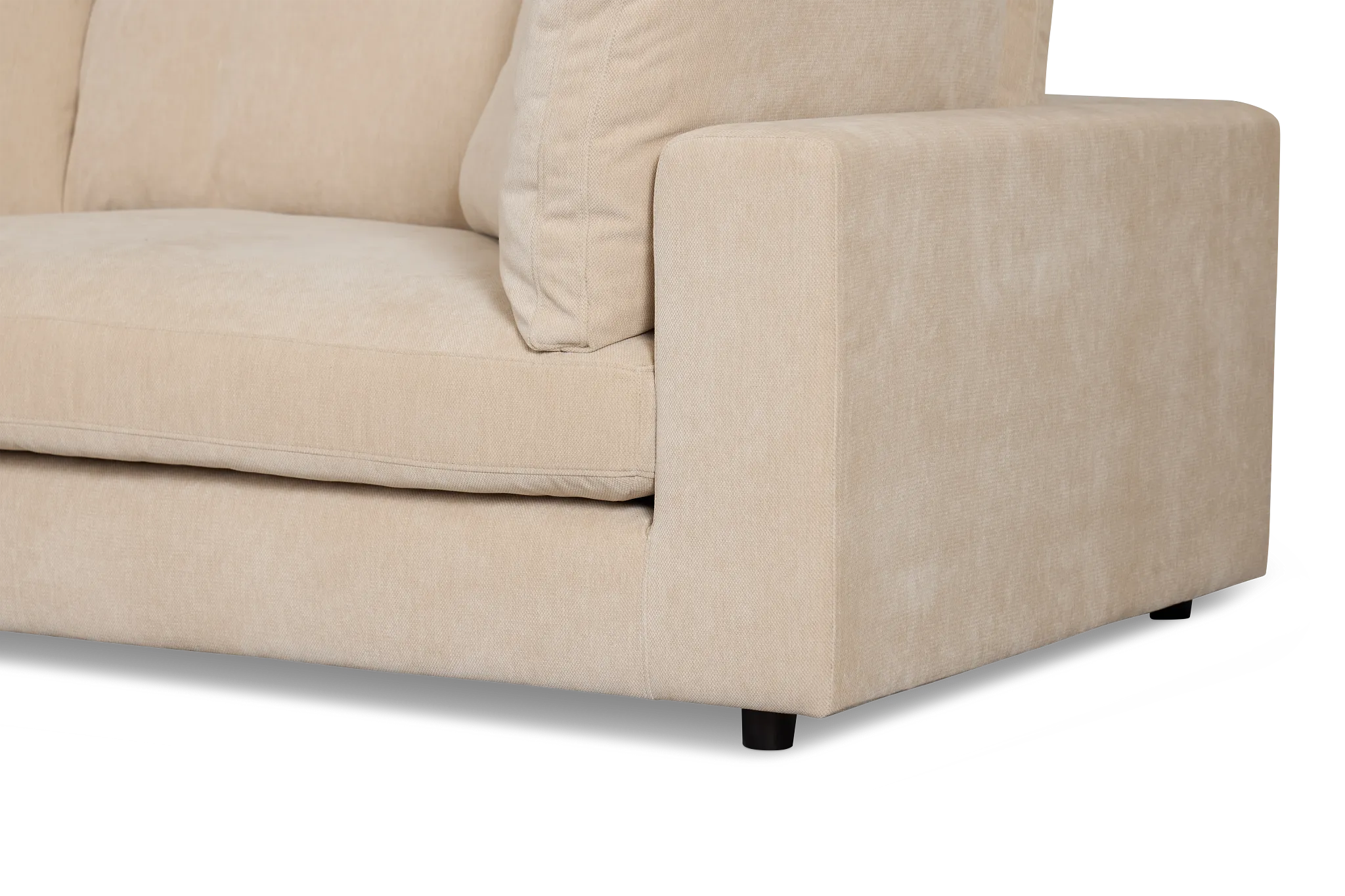 Lounge Light Beige Fabric 2-arm Right Facing Sectional