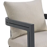 Luai Dark Gray Cushioned Arm Chair