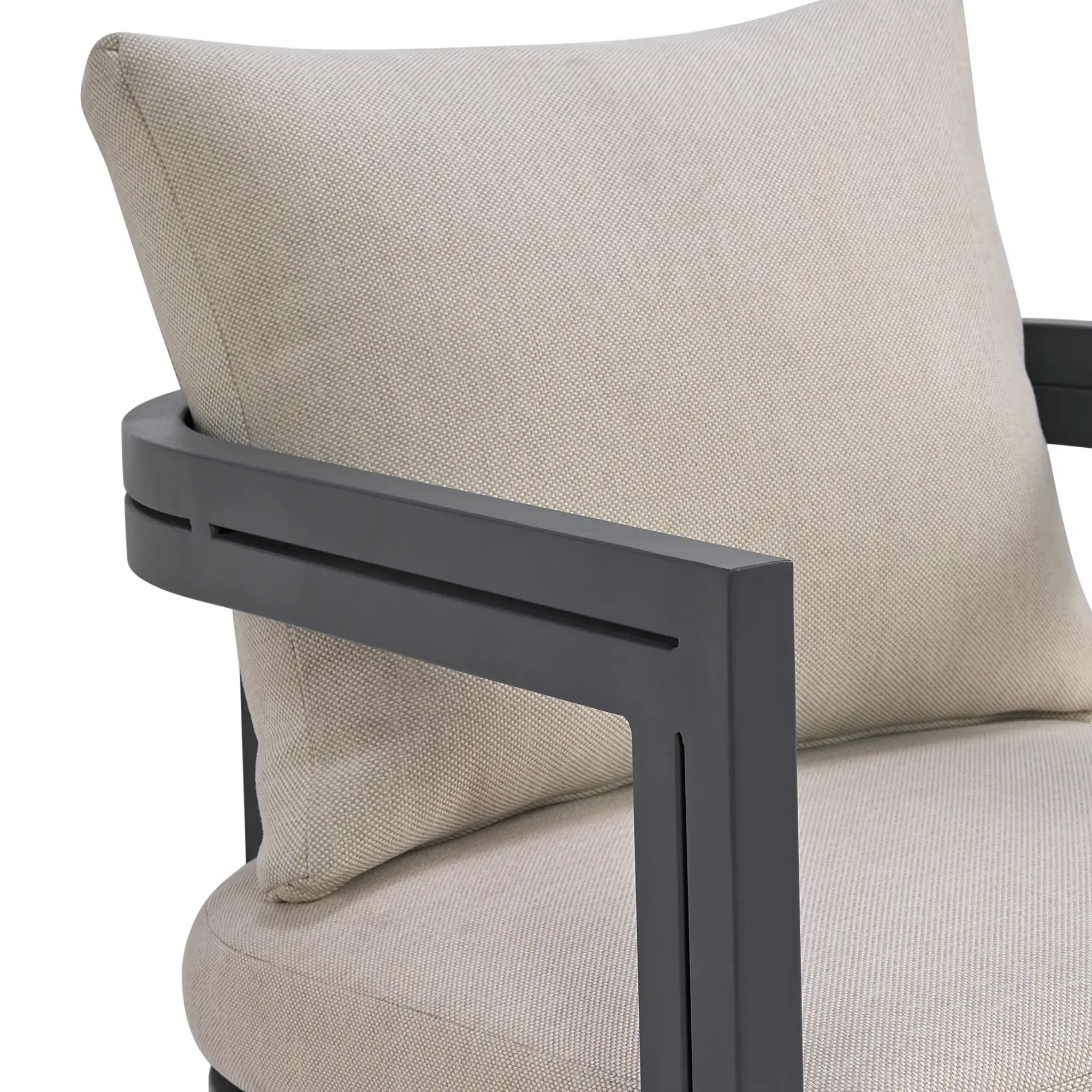 Luai Dark Gray Cushioned Arm Chair Luai Dark Gray Cushioned Arm Chair