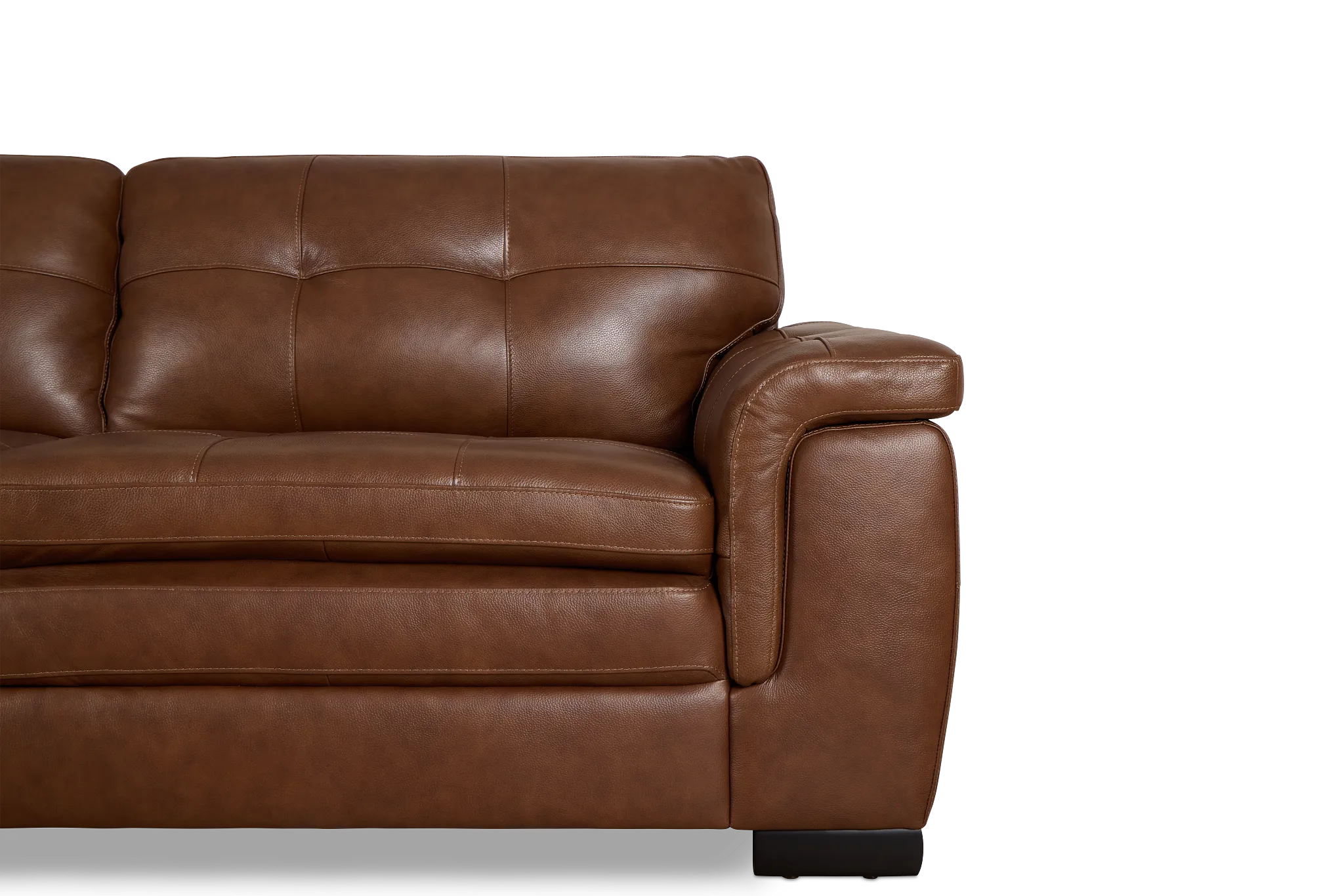 Braden Medium Brown Leather Left Chaise Sectional
