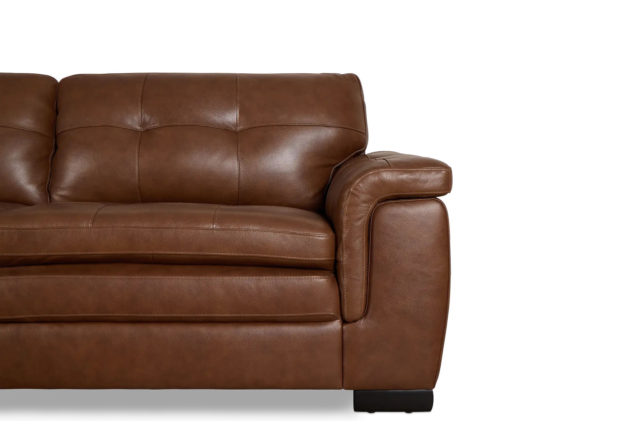 Braden Medium Brown Leather Left Chaise Sectional Braden Medium Brown Leather Left Chaise Sectional