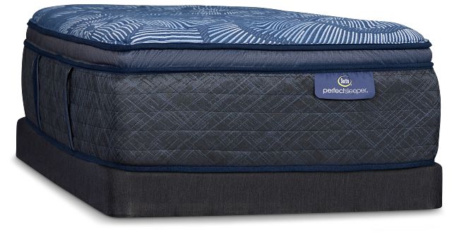 Serta Perfect Sleeper Cobalt Calm Plush Low-profile Mattress Set