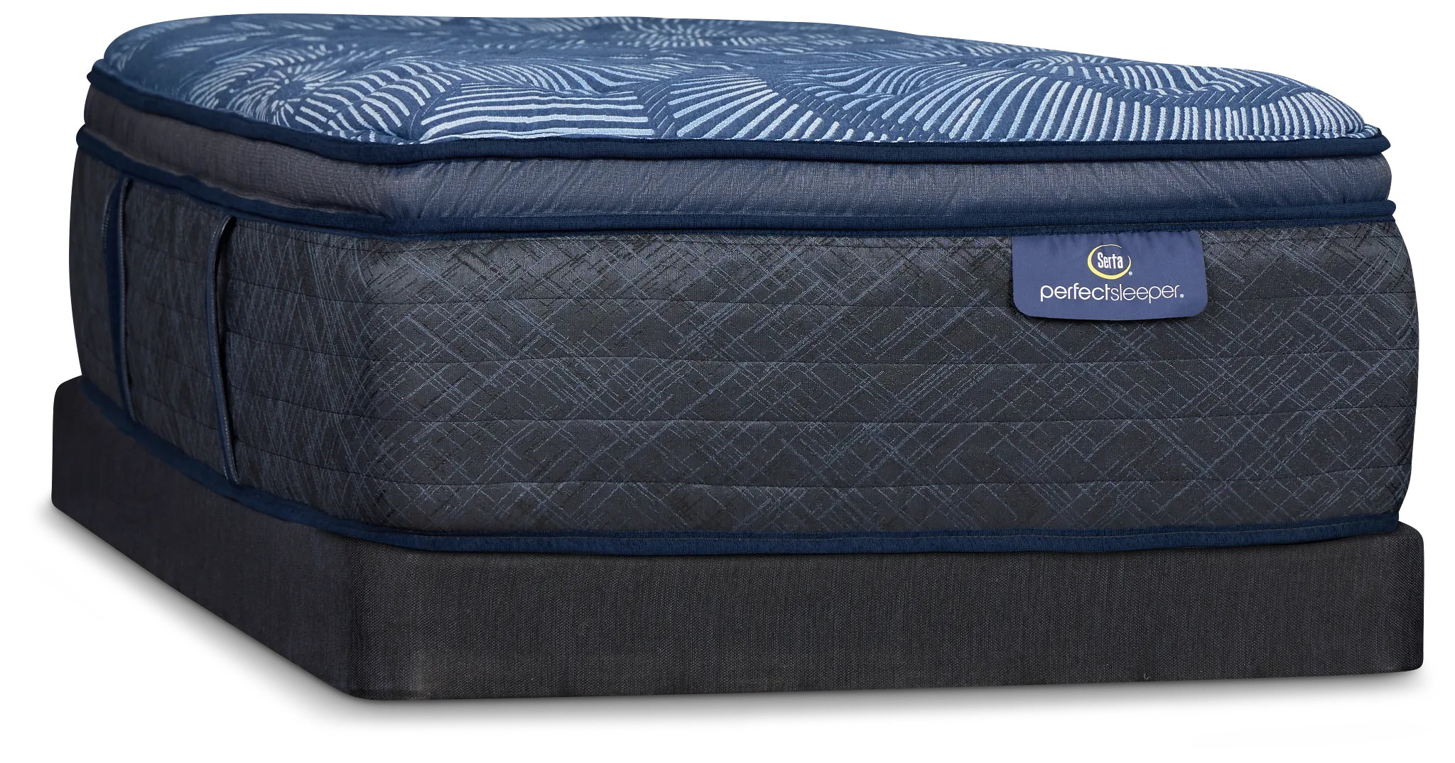 Serta Perfect Sleeper Cobalt Calm Plush Low-profile Mattress Set