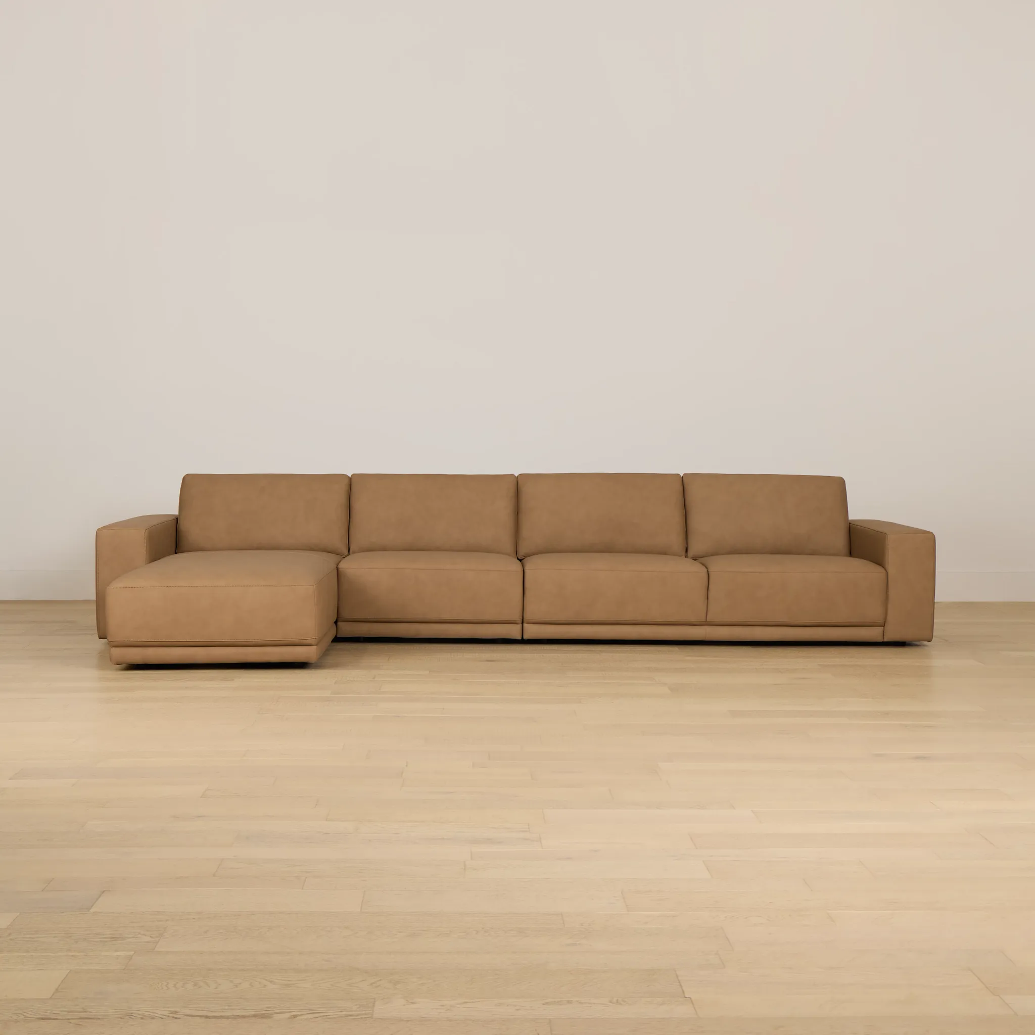 Kellan Light Brown Leather Small Left Chaise Sectional
