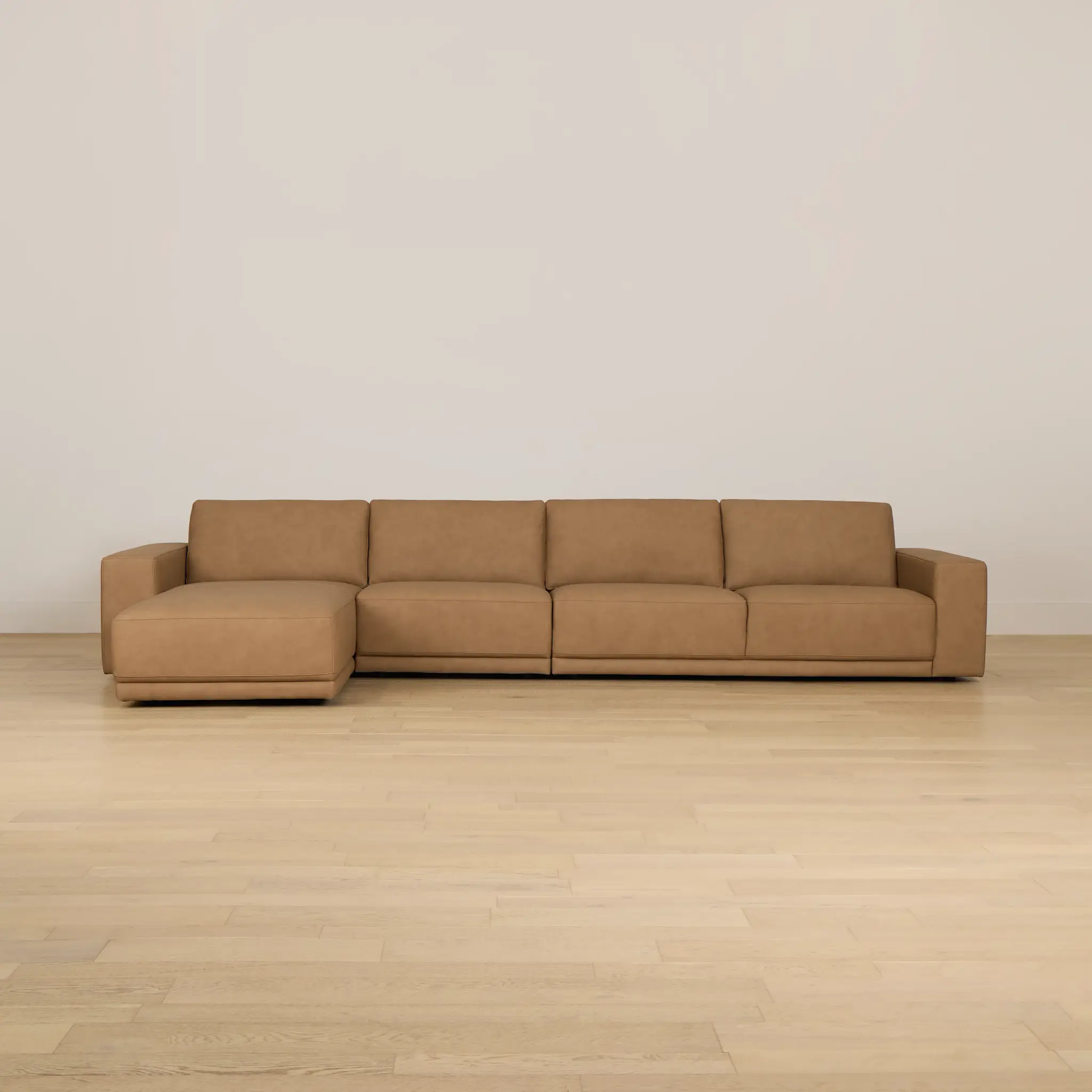 Kellan Light Brown Leather Small Left Chaise Sectional Kellan Light Brown Leather Small Left Chaise Sectional