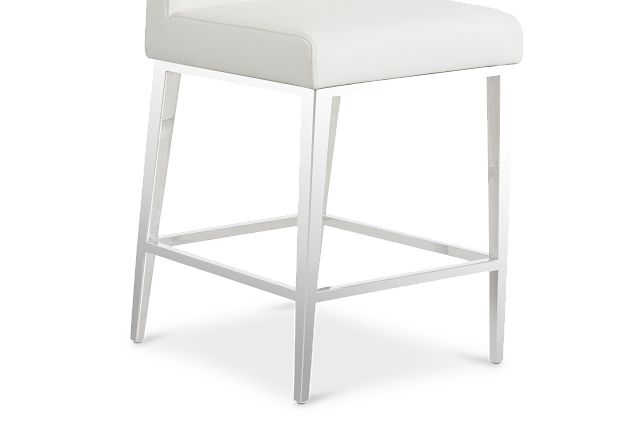 Alameda White 24" Upholstered Barstool