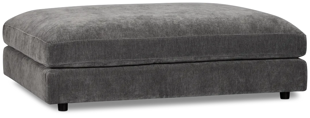 Lounge Dark Gray Fabric Ottoman