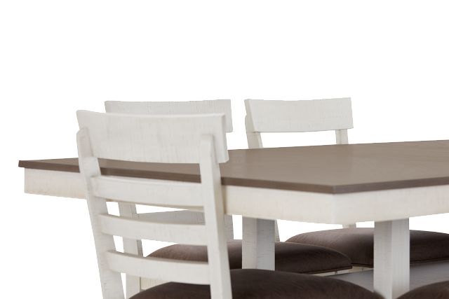 Huntsville Two-tone Rect High Table, 4 Barstools & High Bench