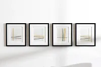 Linear Multicolored Framed Wall Art