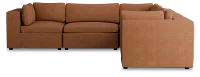 Destin Sutton Orange Fabric 5-piece Modular Sectional