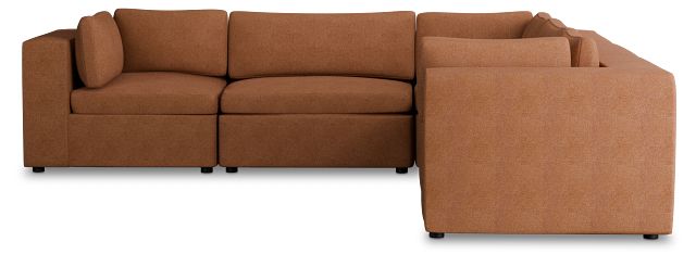 Destin Sutton Orange Fabric 5-piece Modular Sectional