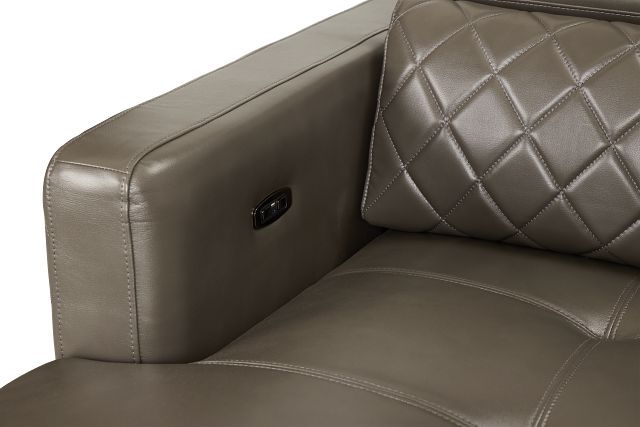 Ava Dark Gray Micro Small Left Chaise Power Reclining Sectional