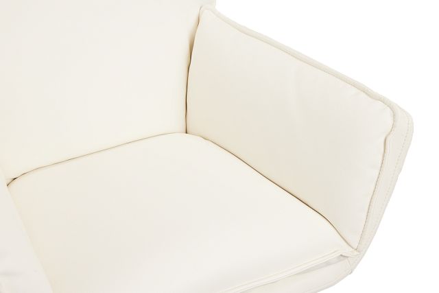 Farley White Micro Swivel Accent Chair