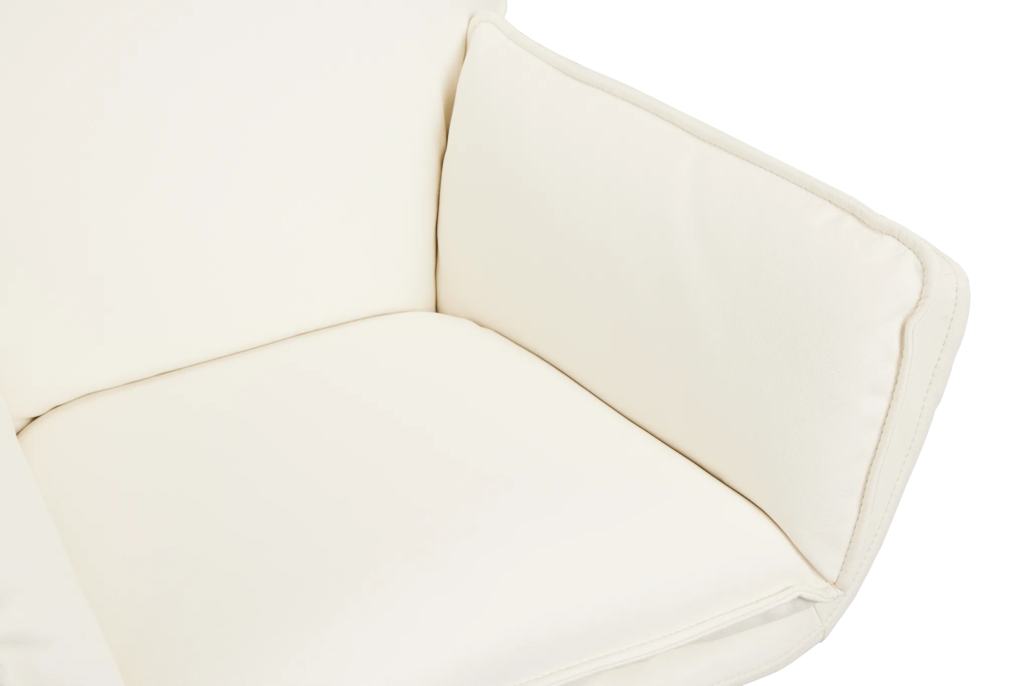 Farley White Micro Swivel Accent Chair