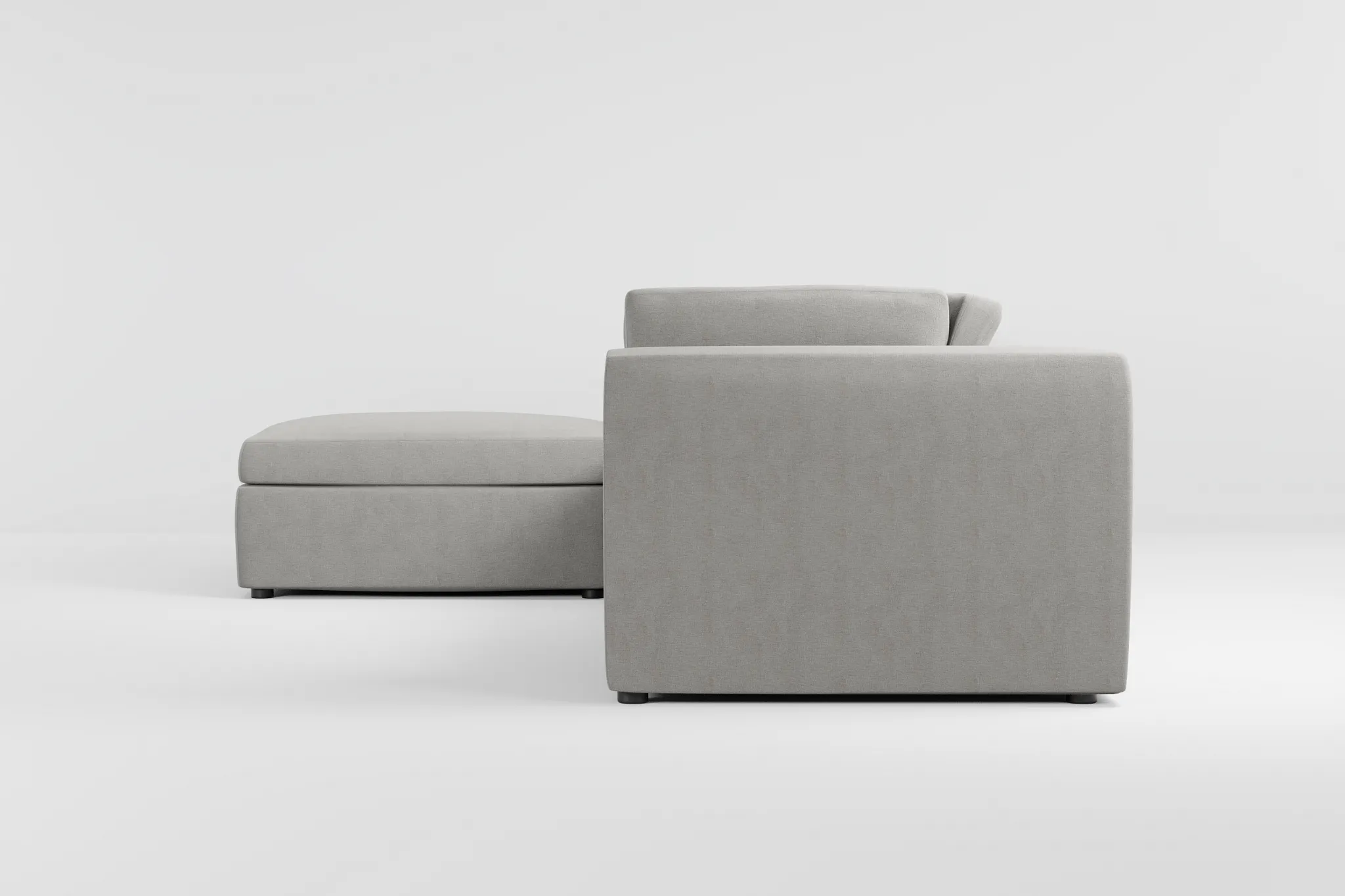 Destin Maguire Gray Fabric 4-piece Bumper Sectional